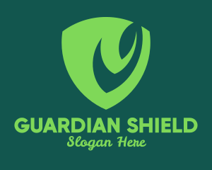 Green Leaf Shield logo design