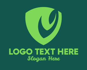 Shield - Green Leaf Shield logo design