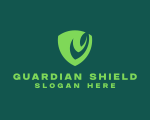 Green Leaf Shield logo design