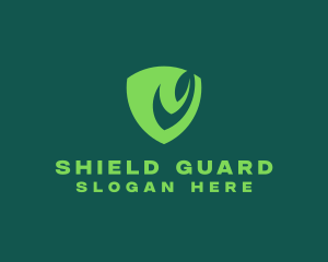 Green Leaf Shield logo design