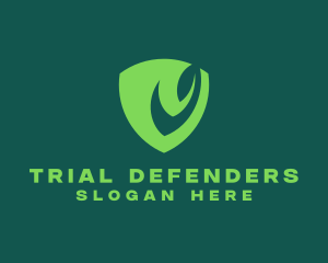 Green Leaf Shield logo design