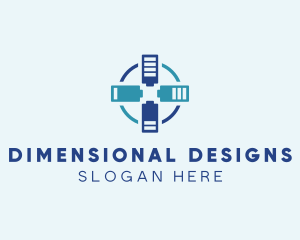 Battery Charging Cross logo design