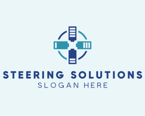 Battery Charging Cross logo design