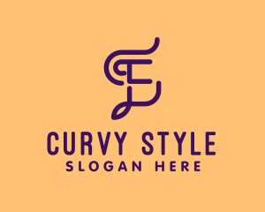 Curvy Creative Letter E logo