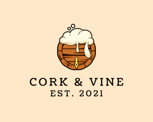 Beer Foam Barrel  logo design