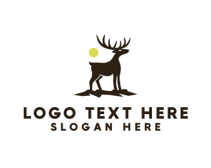 Midnight Deer Silhouette logo design
