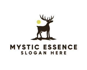 Midnight Deer Silhouette logo design