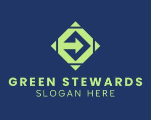 Green Arrow Diamond  logo design