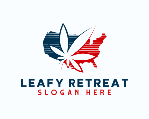 Cannabis Leaf USA logo design