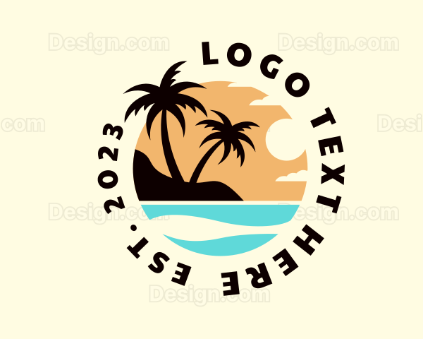 Beach Summer Vacation Logo