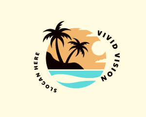 Beach Summer Vacation Logo