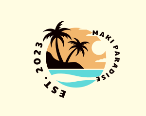 Beach Summer Vacation logo design