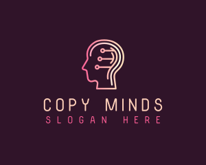 Digital Mind Head  logo design