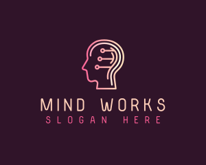 Digital Mind Head  logo design