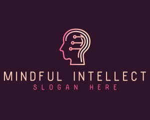 Digital Mind Head  logo design