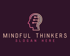 Digital Mind Head  logo design