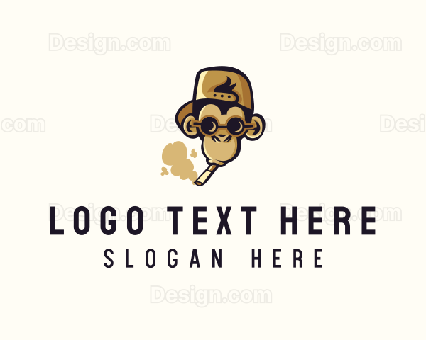 Hipster Monkey Smoke Logo