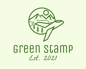 Green Plane Travel  logo design