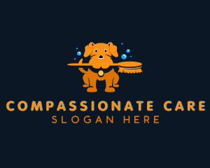 Puppy Grooming Pet Care logo design