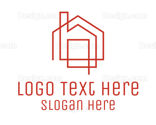 Red Linear House Logo