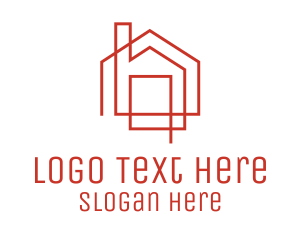 Red Linear House  logo