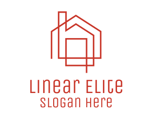 Red Linear House  logo