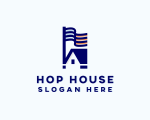 House Flag Home Builder logo design