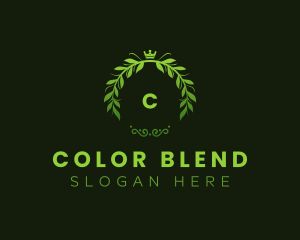 Gradient Leaf Wreath  logo design