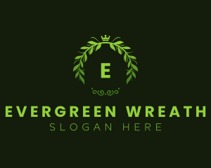 Gradient Leaf Wreath  logo design