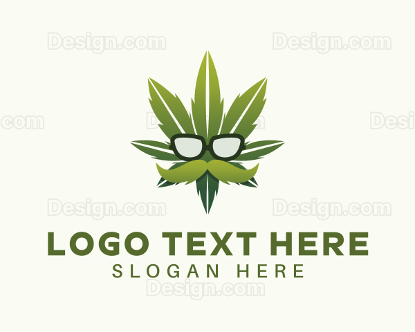 Marijuana Mustache Sunglasses Logo