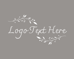 Leaf Border Wordmark logo
