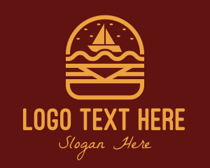 Burger Snack Sailboat Logo