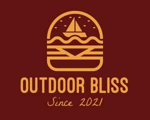 Burger Snack Sailboat logo design