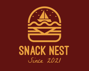 Burger Snack Sailboat logo design