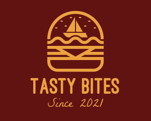 Burger Snack Sailboat logo design