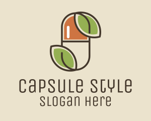 Leaf Capsule Pharmacy logo design