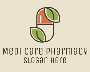 Leaf Capsule Pharmacy logo design