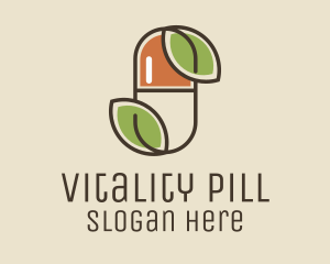 Leaf Capsule Pharmacy logo design