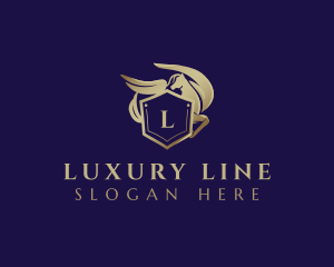 Pegasus Luxury Shield logo design