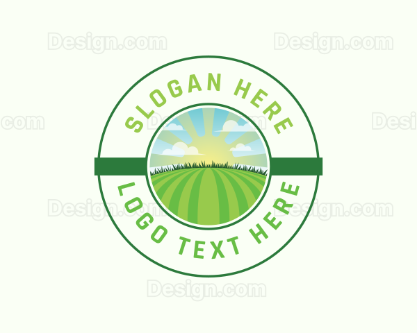 Lawn Field Mowing Logo