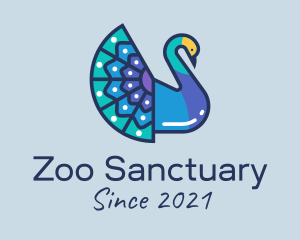 Colorful Peacock Aviary logo design