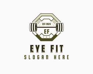 Fitness Weightlifting Barbell logo design