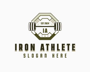 Fitness Weightlifting Barbell logo design