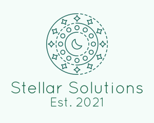 Round Moon Stars logo design