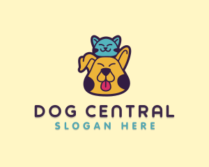 Cute Cat Dog  logo design