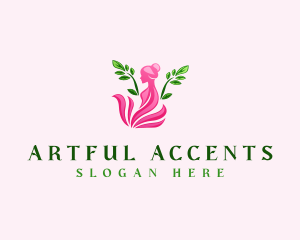 Floral Woman Leaf logo design