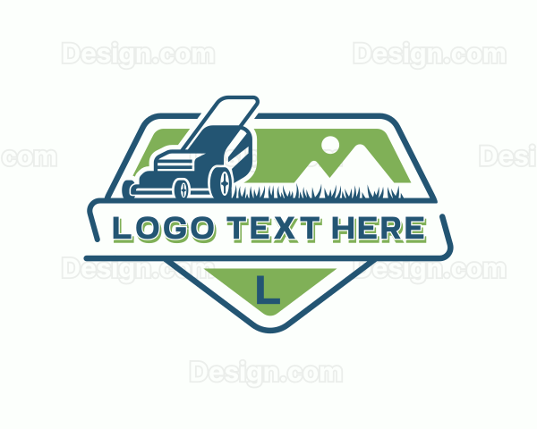 Lawn Care Mower Landscaping Logo