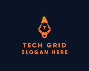 Fire Tech Claw logo design