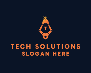 Fire Tech Claw logo design