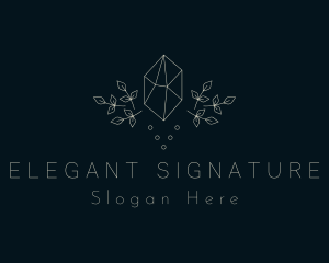 Elegant Leaf Crystal  logo design